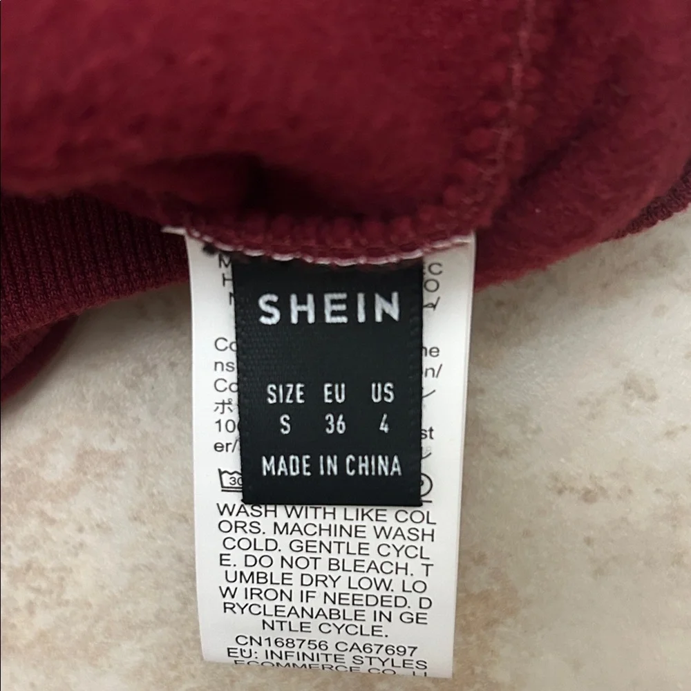 TG Miss Mafia Maroon Zip-Up Crop Sweatshirt - Picture 3 of 3